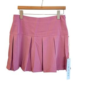 Lumiere Pink Pleated Mini Skirt